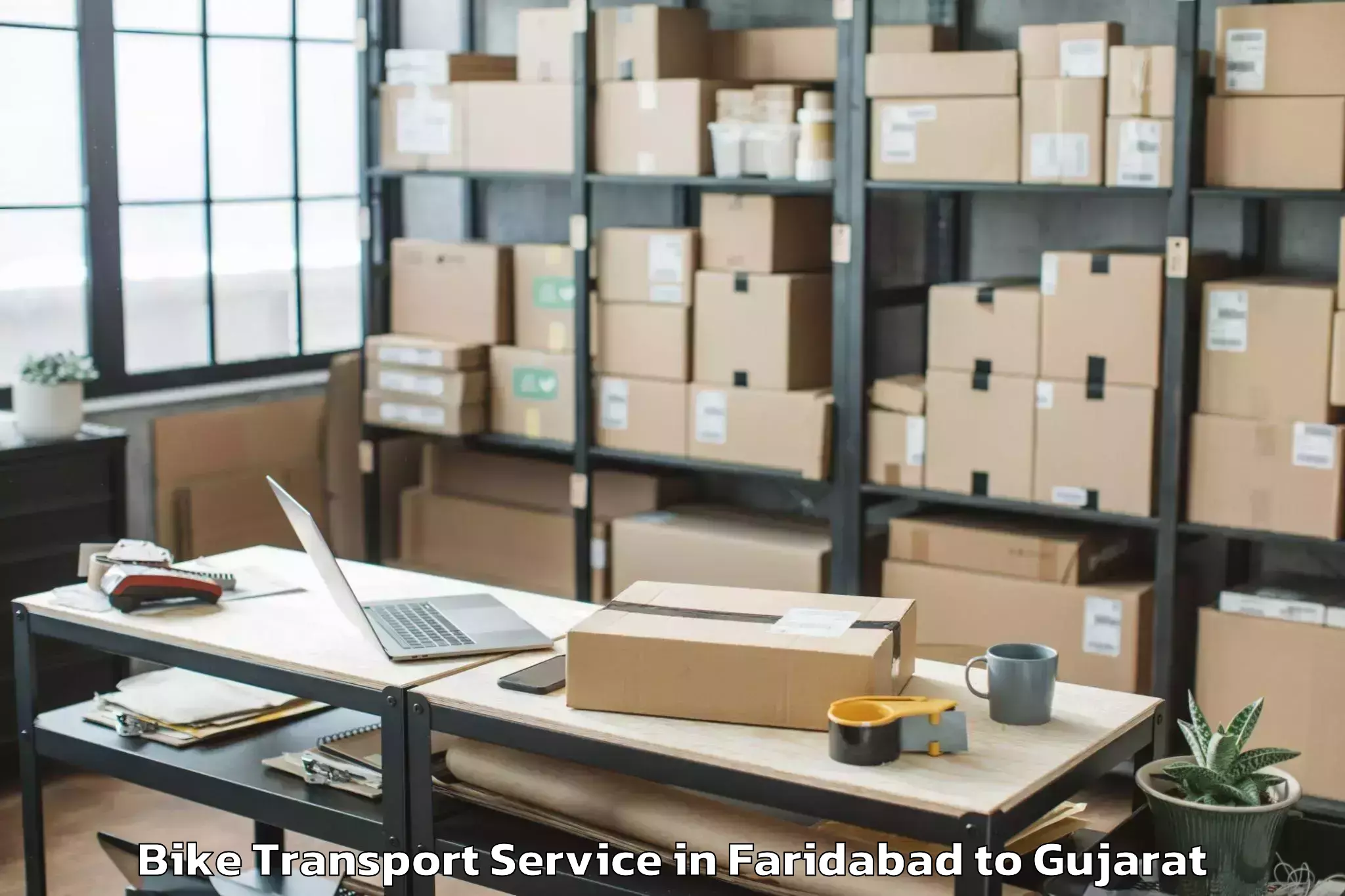 Book Your Faridabad to Thasra Bike Transport Today